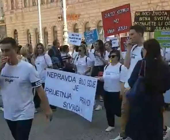 U centru Zagreba prosvjed službenika u pravosuđu